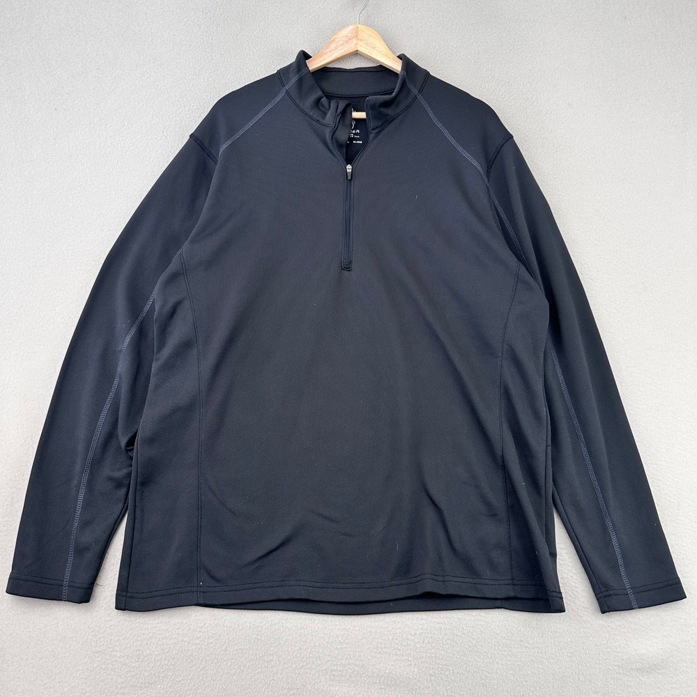 Spider Athletic Half‎ Zip Pullover Shirt Mens XL Black Breathable Gym Running